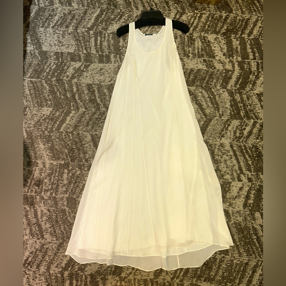T By Alexander Wang Ivory White Slip Dress Crepe Silk And Lined 6